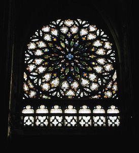 South transept rose window by French School